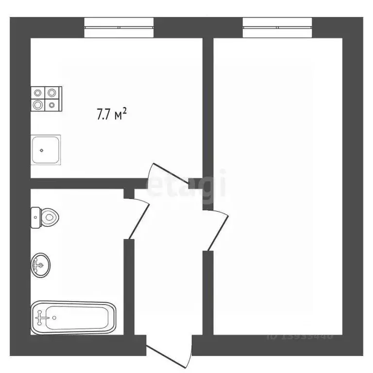 1-к кв. Тюменская область, с. Нижняя Тавда ул. Мысовая, 7Д (25.0 м) - Фото 2