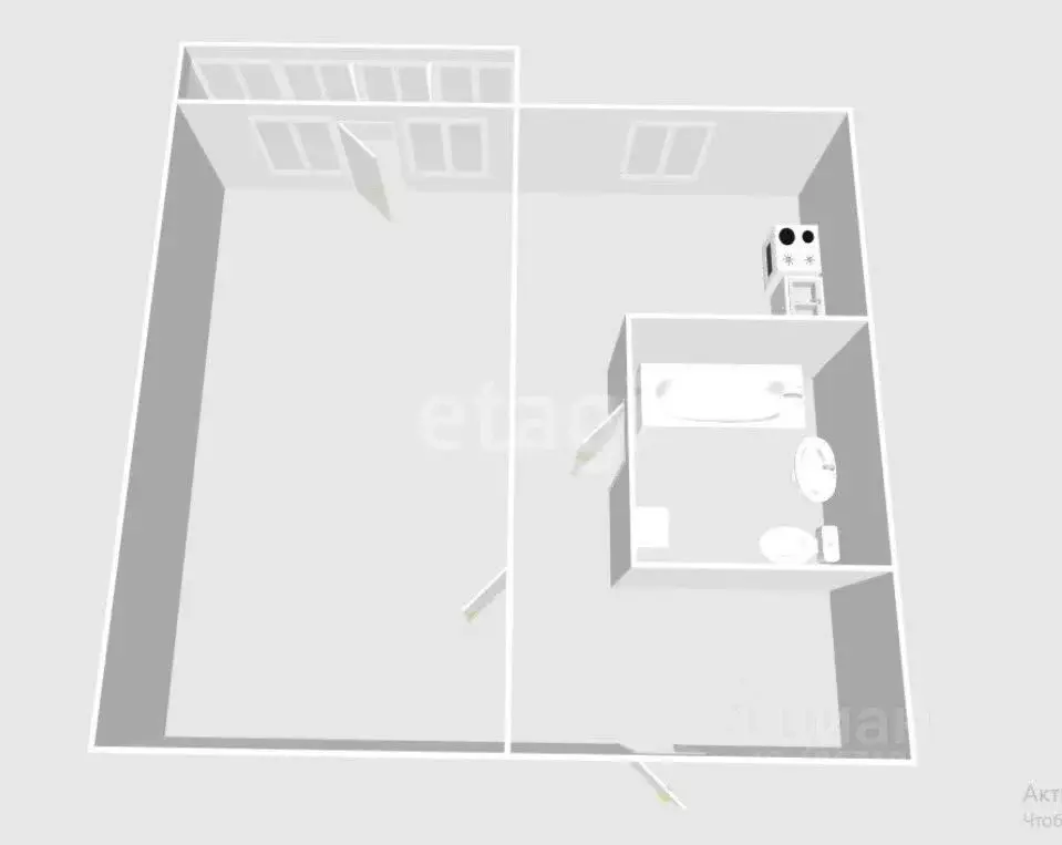 1-к кв. Сахалинская область, Южно-Сахалинск просп. Победы, 41 (31.0 м) - Фото 2