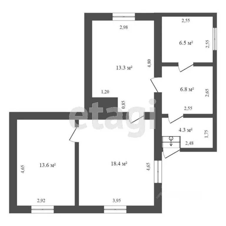 2-к кв. Челябинская область, Чебаркуль ул. 3-я Зеленая, 2А (62.0 м) - Фото 2
