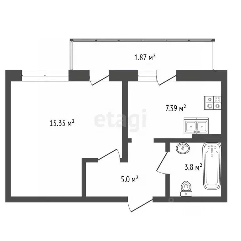 1-к кв. Севастополь просп. Античный, 8Б (33.1 м) - Фото 2