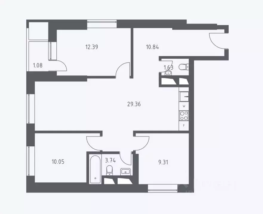 3-к кв. Московская область, Красногорск ул. Липовой Рощи, 2к2 (78.8 м) - Фото 2