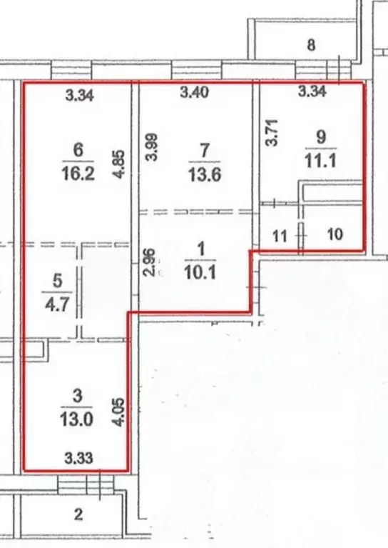 3-к кв. Московская область, Люберцы городской округ, Октябрьский пгт ... - Фото 2