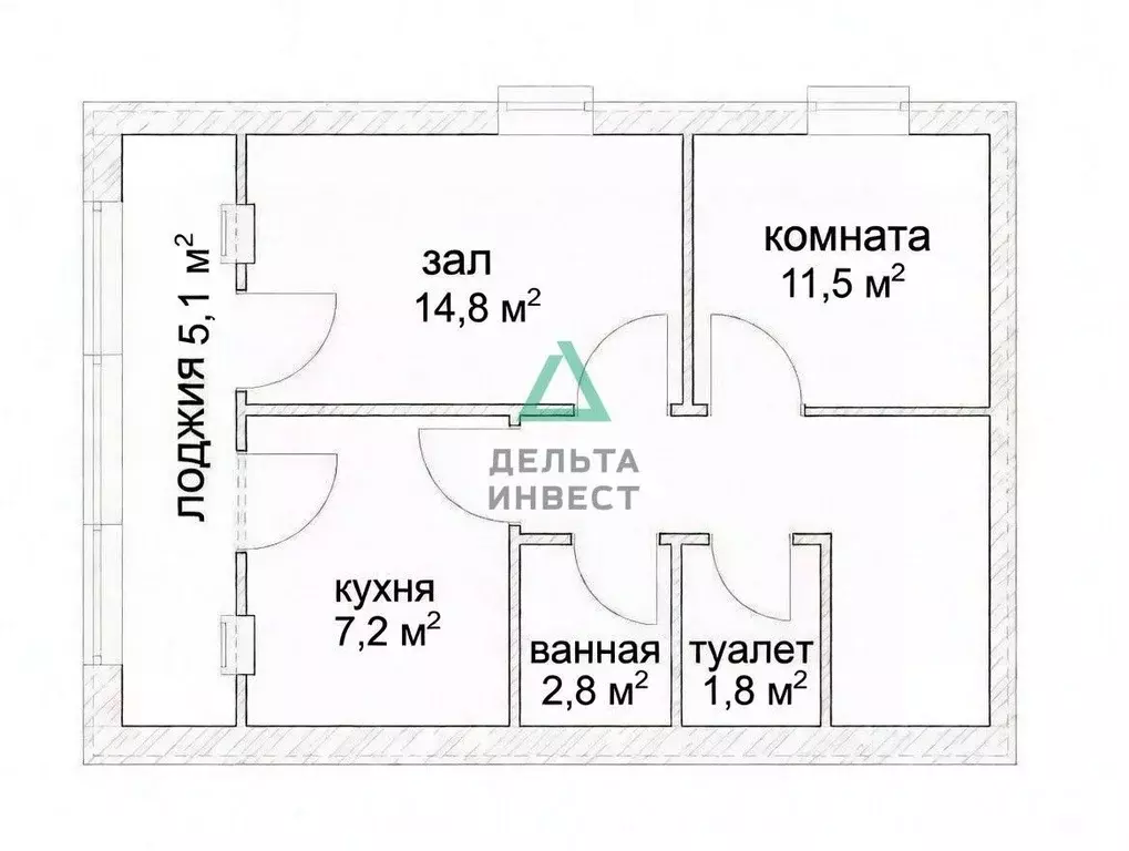 2-к кв. Башкортостан, Уфимский район, с. Миловка ул. Гагарина, 4 (43.2 ... - Фото 1