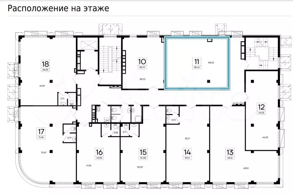 БЦ Крымский, офис, 58.42 м - Фото 0