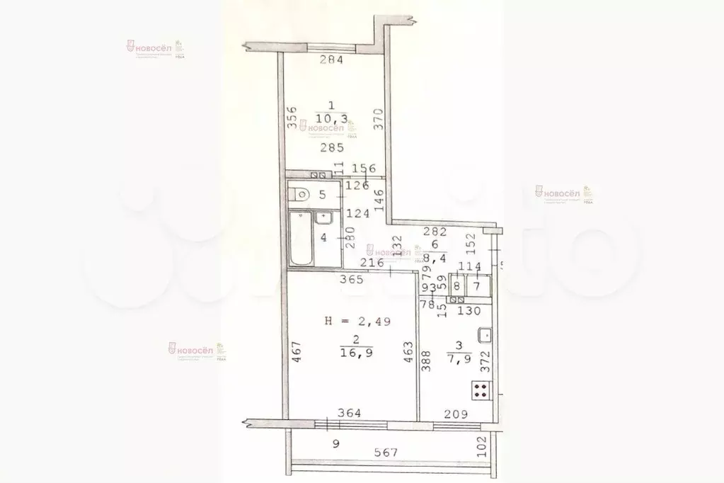 2-к. квартира, 48 м, 2/9 эт. - Фото 0