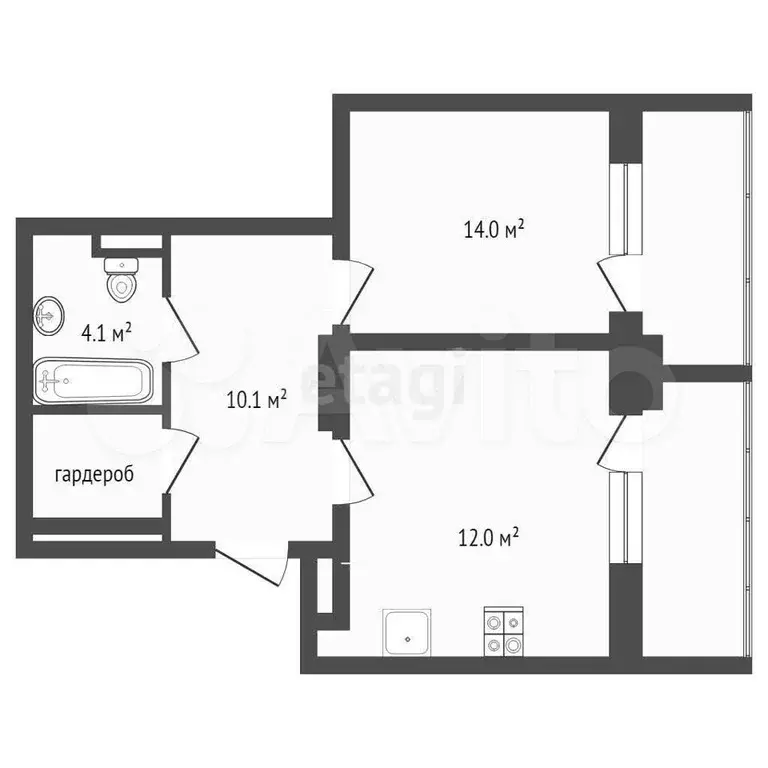 1-к. квартира, 50 м, 16/17 эт. - Фото 0