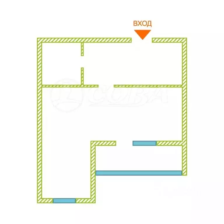 Студия Курганская область, Курган ул. Кирова, 119Б (46.8 м) - Фото 2