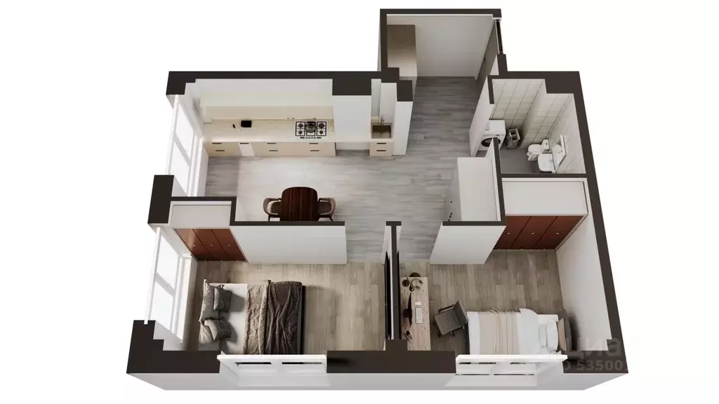 2-к кв. Сахалинская область, Анивский городской округ, с. Новотроицкое ... - Фото 1