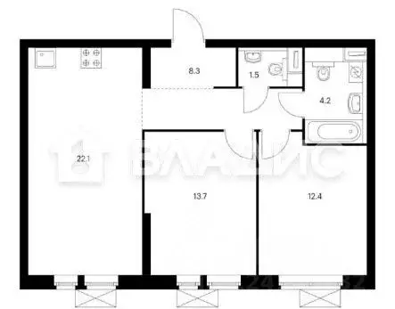 2-к кв. Московская область, Котельники ул. Сосновая, 5к1 (62.0 м) - Фото 2