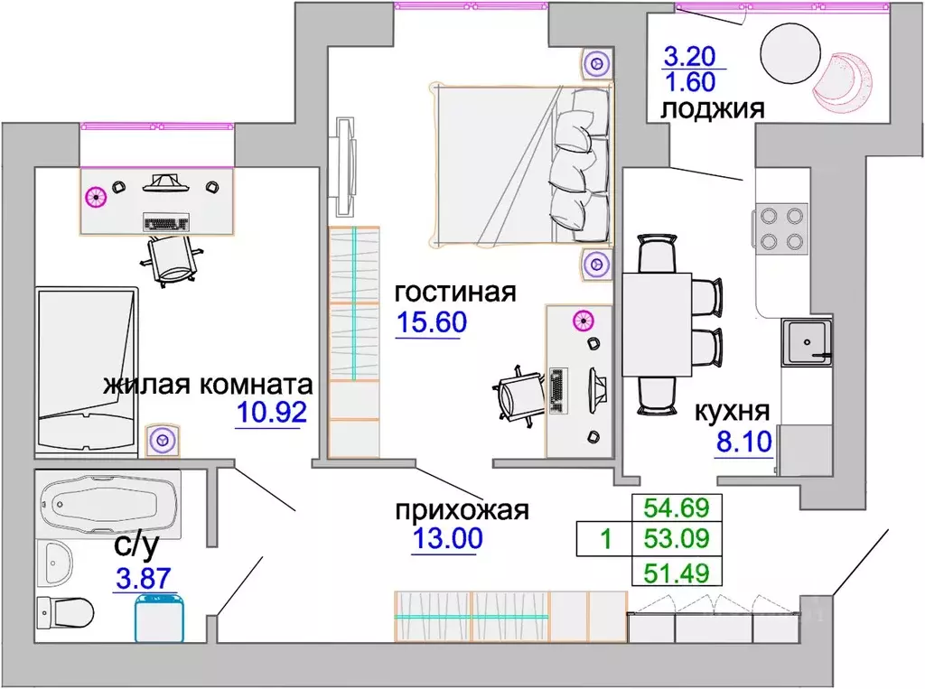 2-к кв. Калининградская область, Зеленоградск ул. Тургенева, 16А (53.7 ... - Фото 0