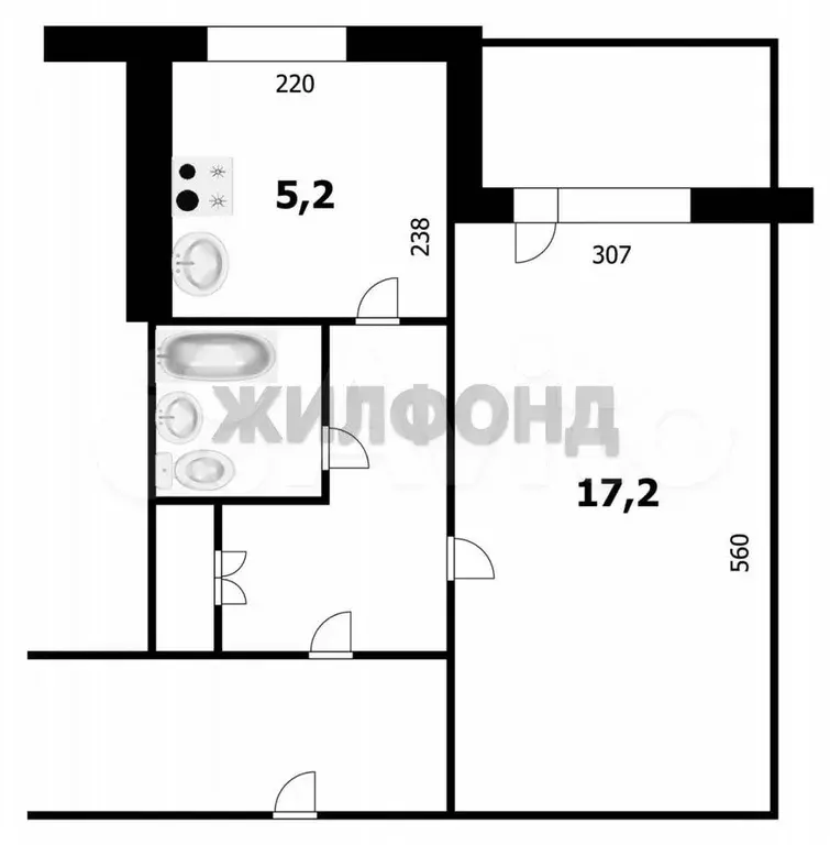 1-к. квартира, 29,7 м, 8/9 эт. - Фото 0