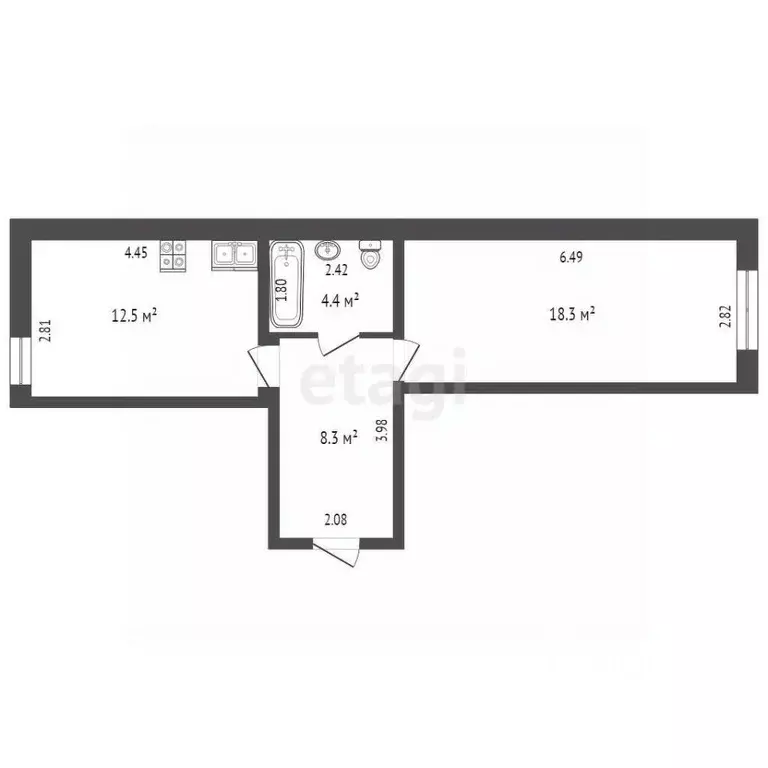 1-к кв. Башкортостан, Стерлитамакский район, Куганакский сельсовет, с. ... - Фото 2