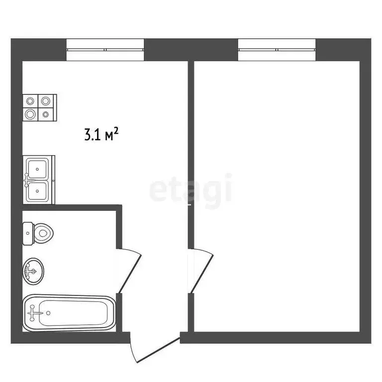 1-комнатная квартира: Камышлов, улица Ленина, 6 (21.1 м) - Фото 1