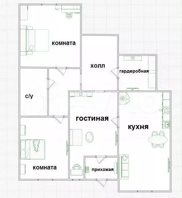 2-к. квартира, 80,3 м, 1/19 эт. - Фото 0