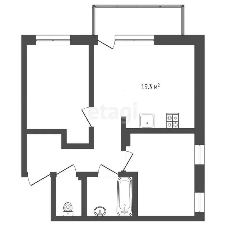 2-комнатная квартира: Тюмень, улица Николая Глебова, 3 (63.99 м) - Фото 0