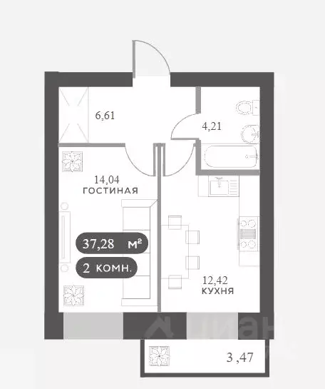 1-к кв. Красноярский край, Красноярск Академгородок мкр,  (37.28 м) - Фото 1