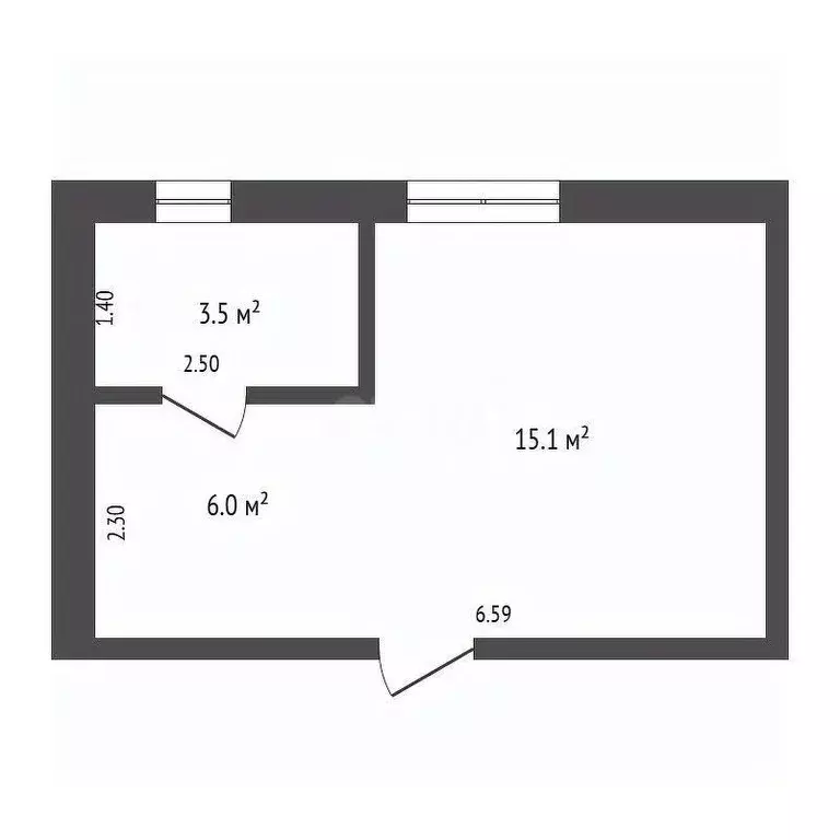 1-к кв. Крым, Ялта ул. Строителей, 3 (24.6 м) - Фото 2