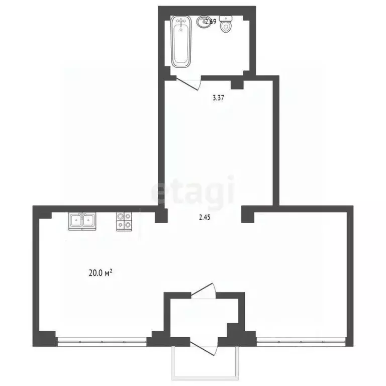 2-к кв. Севастополь Севастопольская зона ЮБК кв-л, 14А (57.0 м) - Фото 2