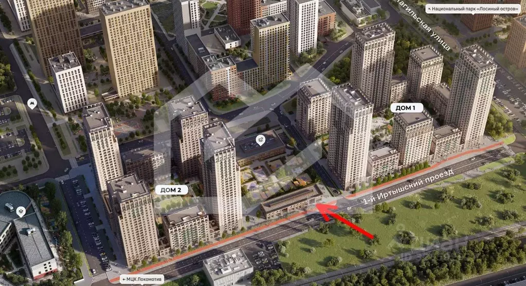 Помещение свободного назначения в Москва Квартал Метроном жилой ... - Фото 1