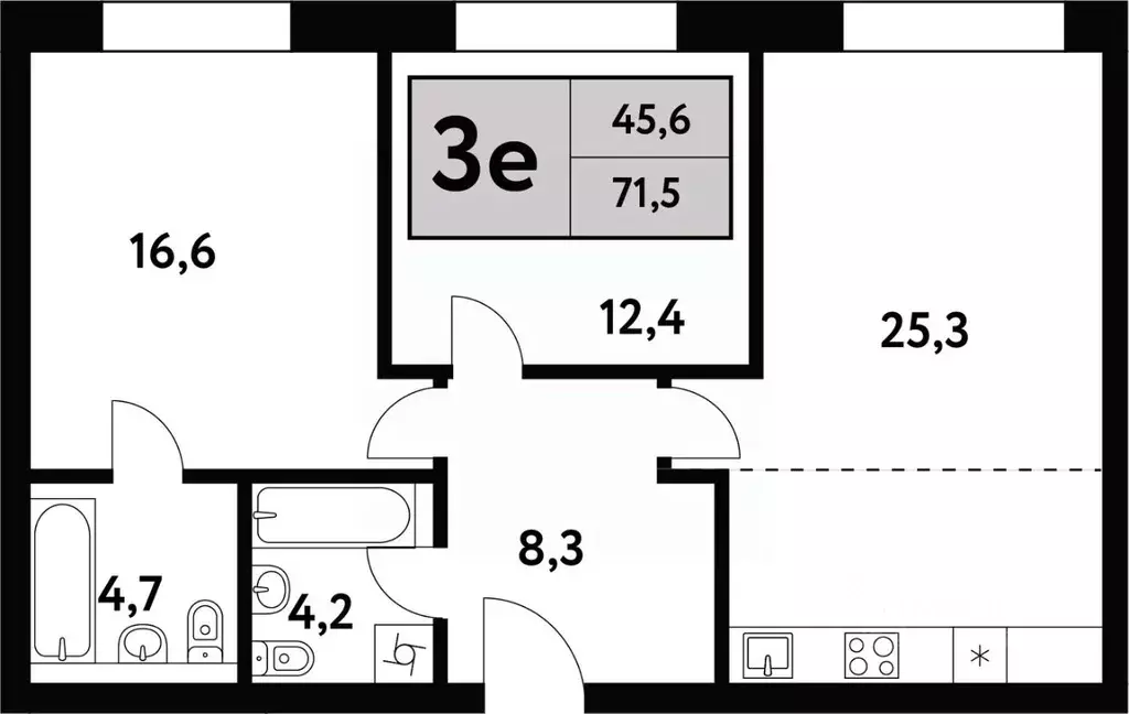 3-к кв. Москва Фестивальная ул., 15к24/1 (71.5 м) - Фото 0