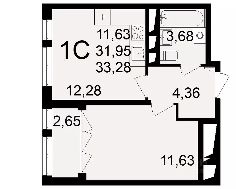 1-к кв. Тульская область, Тула пос. Горелки, Время жилой комплекс ... - Фото 1