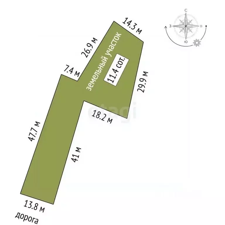 Участок в Крым, Феодосия муниципальный округ, Рассвет-2 СПК  (11.4 ... - Фото 1