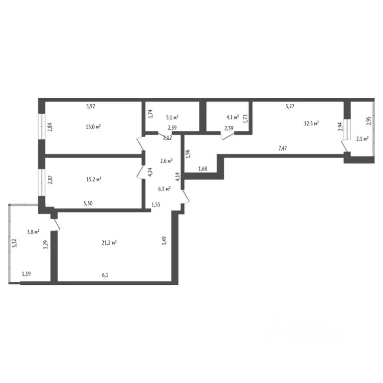 3-к кв. Тюменская область, Тюмень ул. Братьев Бондаревых, 5 (96.8 м) - Фото 2