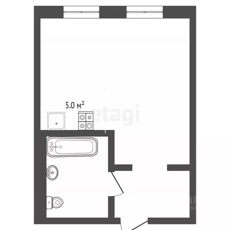 Студия Тюменская область, Тюмень ул. Республики, 204к5 (28.0 м) - Фото 1