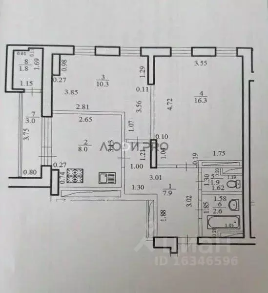 2-к кв. Башкортостан, Уфа ул. Набережная Моторостроителей, 17 (50.0 м) - Фото 2