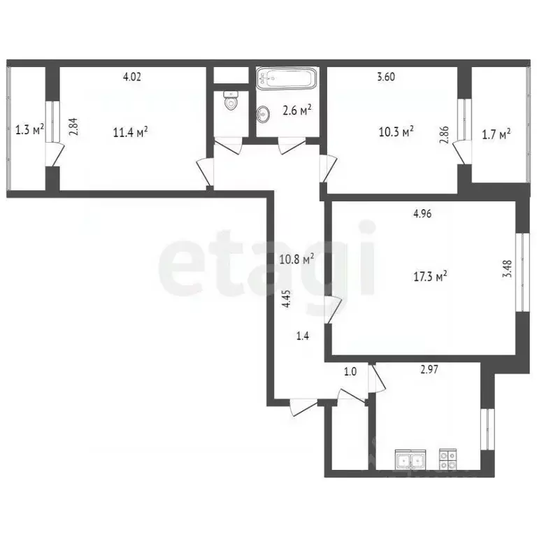 3-к кв. Мордовия, Саранск Волгоградская ул., 108 (62.2 м) - Фото 1