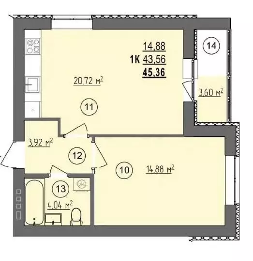 Продаётся 1-к квартира, 45.4 м - Фото 0