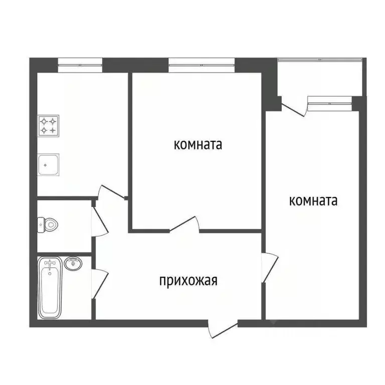 2-к кв. Красноярский край, Красноярск ул. 26 Бакинских Комиссаров, 26а ... - Фото 1