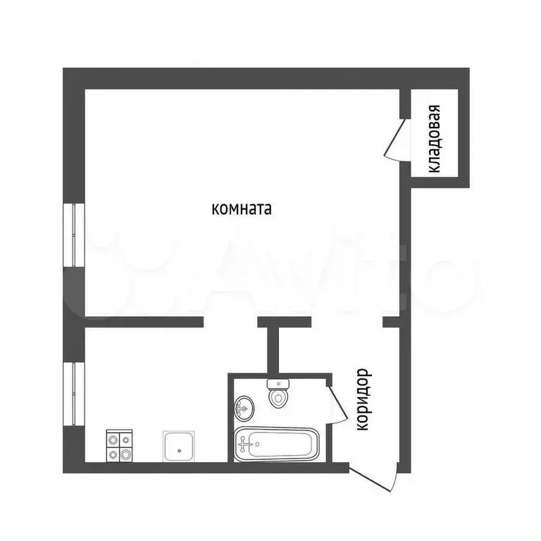 1-к. квартира, 31,5 м, 5/5 эт. - Фото 0