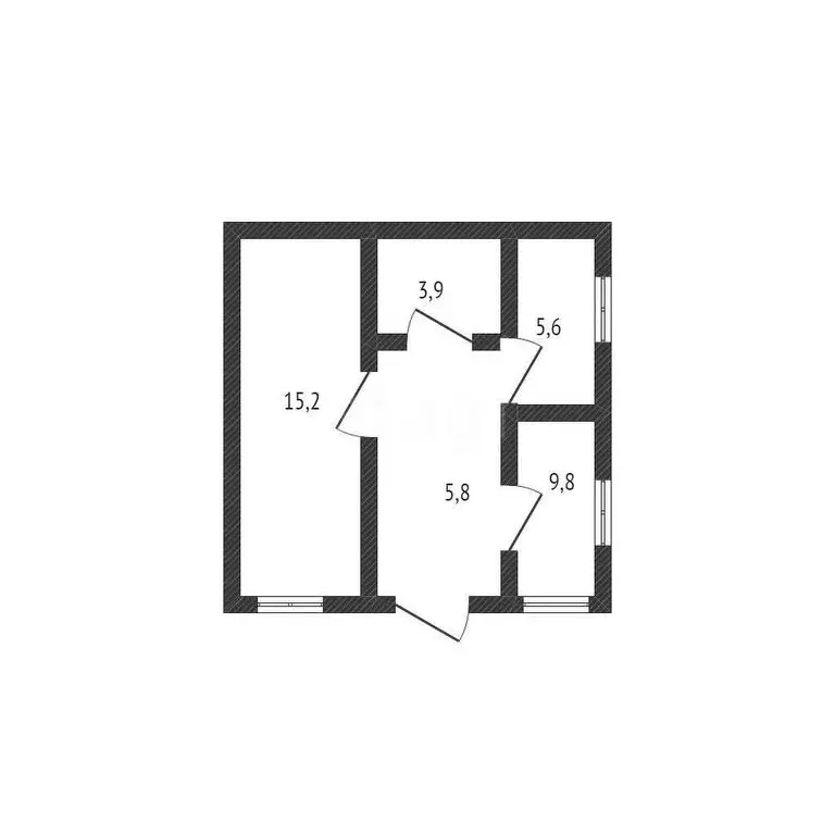 2-комнатная квартира: Викторополь, улица Юрия Гагарина, 16 (41.9 м) - Фото 1