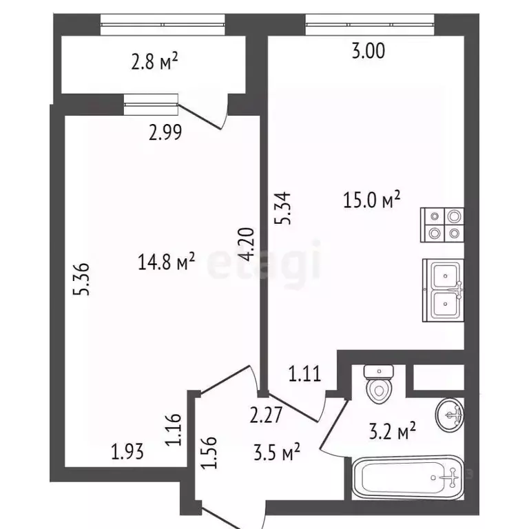 1-к кв. Санкт-Петербург Планерная ул., 87к1 (36.5 м) - Фото 2