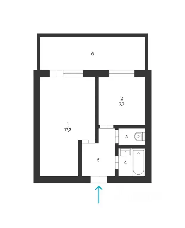 Квартира, 1 комната, 33.5 м - Фото 0