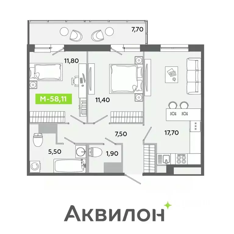 3-к кв. Ленинградская область, Всеволожский район, Заневское городское ... - Фото 0