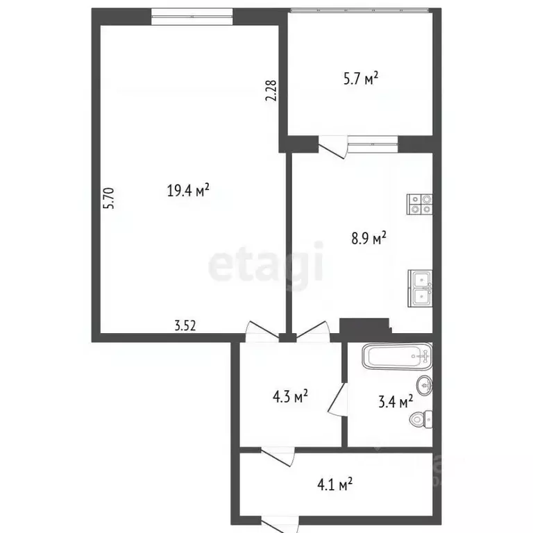1-к кв. Севастополь ул. Астана Кесаева, 7/1 (43.0 м) - Фото 2