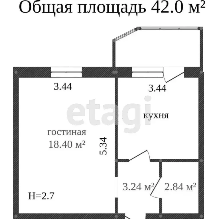 1-к кв. Ханты-Мансийский АО, Сургут ул. Крылова, 32 (36.5 м) - Фото 1