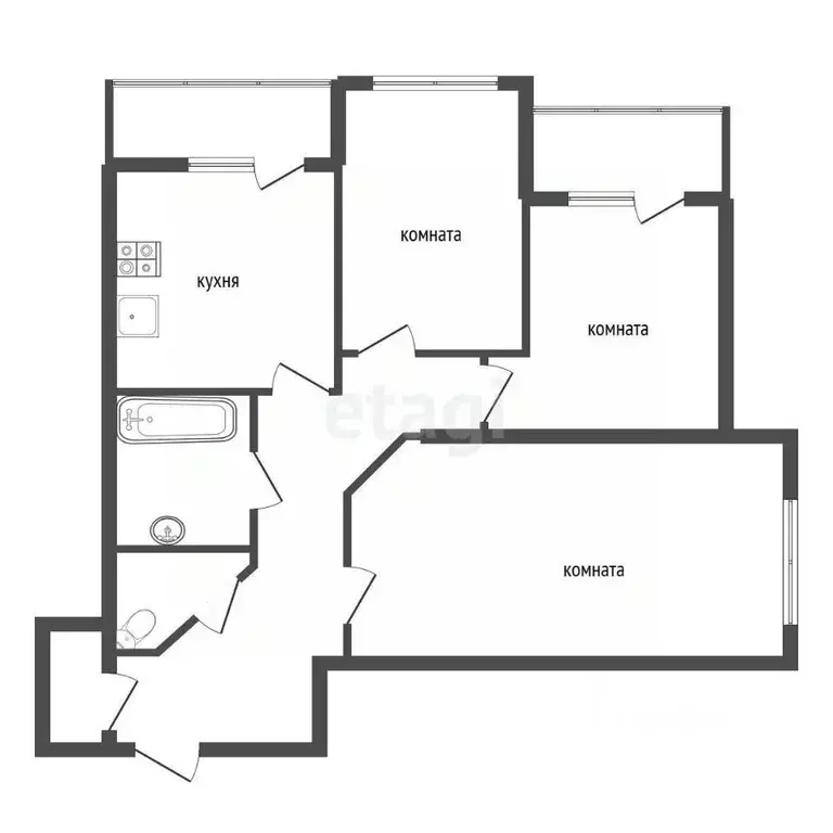 3-к кв. Воронежская область, Воронеж Шилово мкр, ул. Теплоэнергетиков, ... - Фото 2