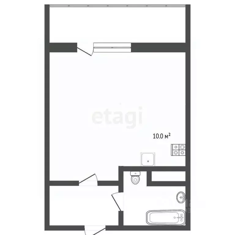 Студия Тюменская область, Тюмень Комбинатская ул., 54к2 (31.8 м) - Фото 2