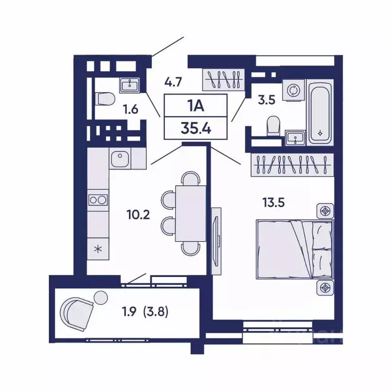 1-к кв. Новосибирская область, Новосибирск Горизонт жилой комплекс ... - Фото 2