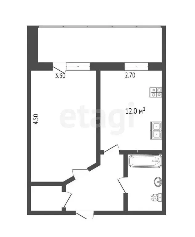 1-комнатная квартира: Абакан, улица Генерала Тихонова, 6 (38.1 м) - Фото 0