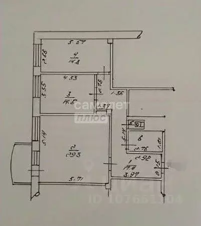 2-к кв. Липецкая область, Липецк ул. Калинина, 1 (85.0 м) - Фото 2