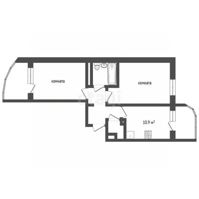 2-к кв. Московская область, Воскресенск Новлянский мкр, ул. Кагана, 19 ... - Фото 2