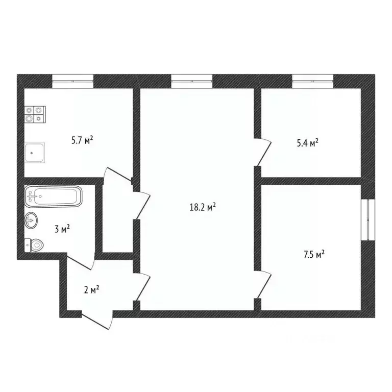 3-к кв. Нижегородская область, Балахна ул. Энгельса, 45 (41.8 м) - Фото 2