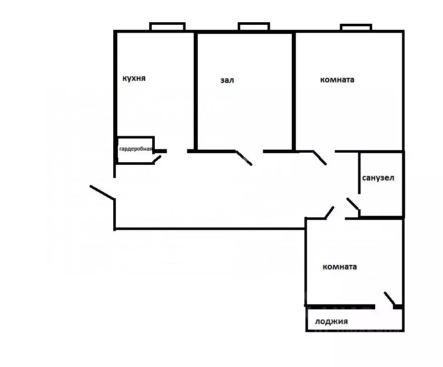 3-к кв. Хабаровский край, Хабаровск Тихоокеанская ул., 172 (65.0 м) - Фото 2