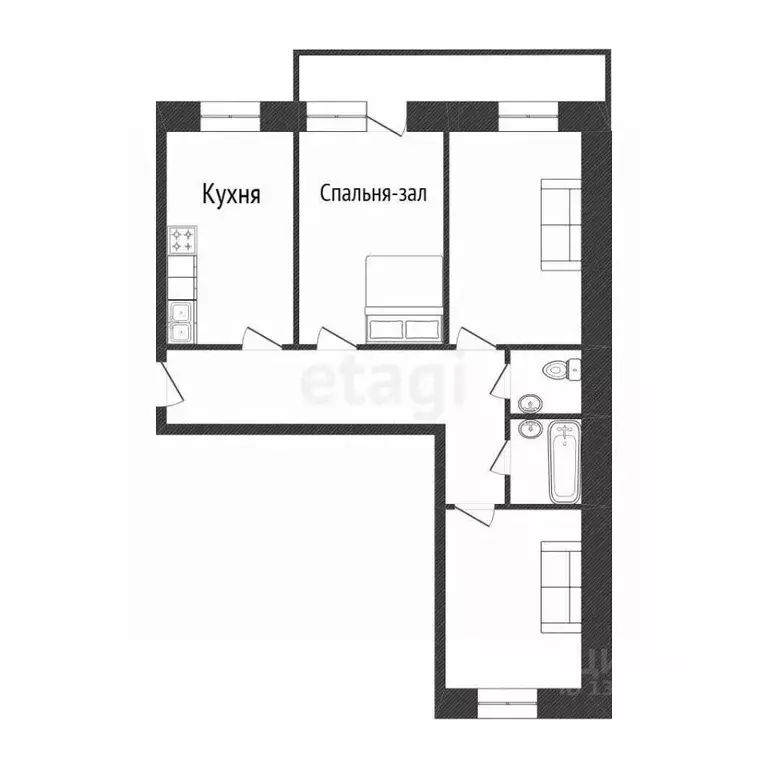 3-к кв. Иркутская область, Иркутск ул. 6-я Советская, 18А/3 (64.0 м) - Фото 2