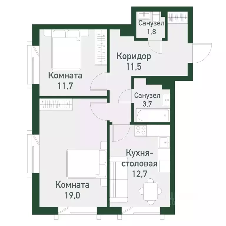 2-к кв. Челябинская область, Челябинский городской округ, пос. ... - Фото 0