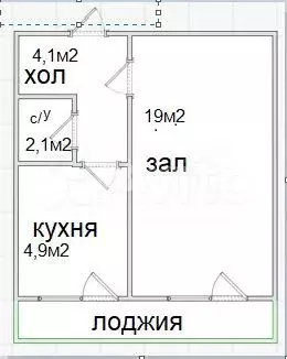 1-к. квартира, 30,2 м, 3/5 эт. - Фото 1